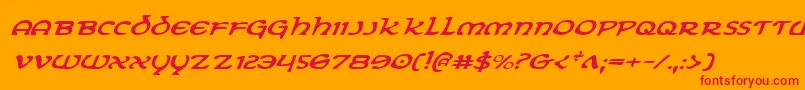 ErinGoBraghExpanditalic-fontti – punaiset fontit oranssilla taustalla