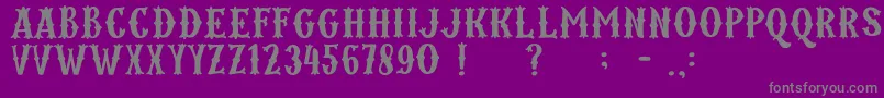 フォントKordes – 紫の背景に灰色の文字