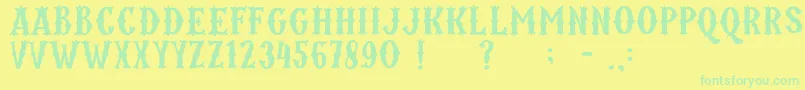 Kordes Font – Green Fonts on Yellow Background