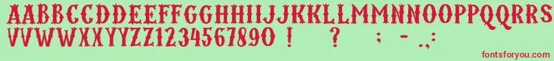 Kordes Font – Red Fonts on Green Background