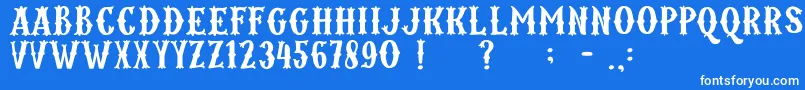 フォントKordes – 青い背景に白い文字