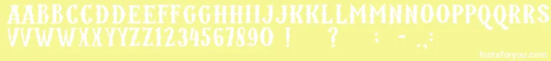 フォントKordes – 黄色い背景に白い文字