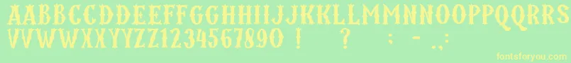 Kordes Font – Yellow Fonts on Green Background