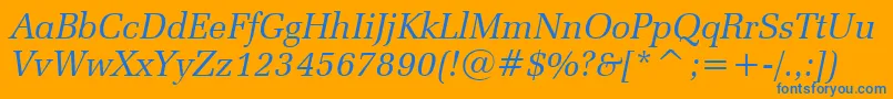 ZapfElliptical711ItalicBt Font – Blue Fonts on Orange Background