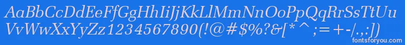 Шрифт ZapfElliptical711ItalicBt – розовые шрифты на синем фоне