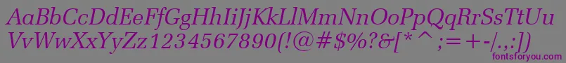 フォントZapfElliptical711ItalicBt – 紫色のフォント、灰色の背景