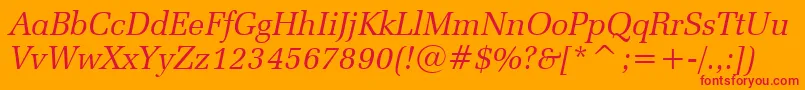 フォントZapfElliptical711ItalicBt – オレンジの背景に赤い文字