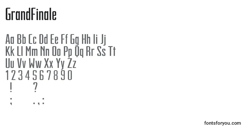 A fonte GrandFinale – alfabeto, números, caracteres especiais