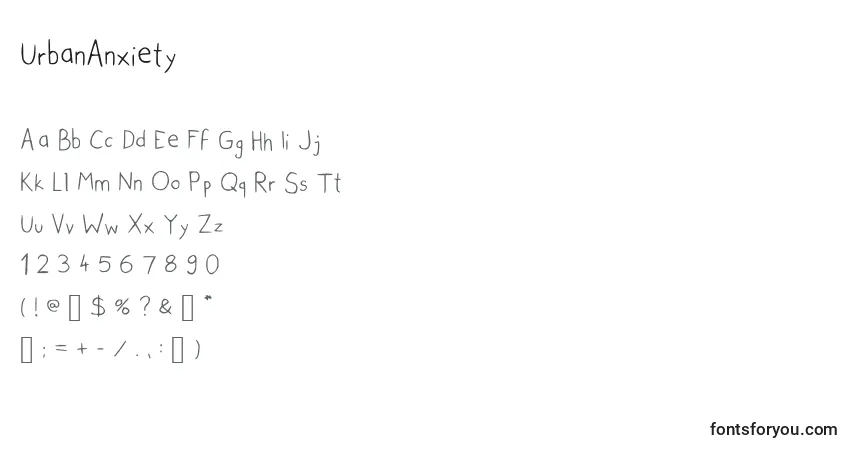 UrbanAnxietyフォント–アルファベット、数字、特殊文字