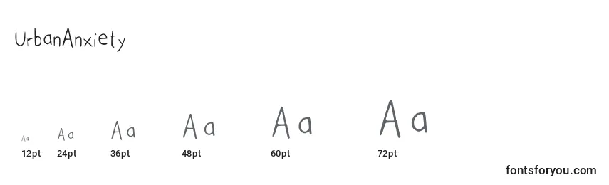 Größen der Schriftart UrbanAnxiety