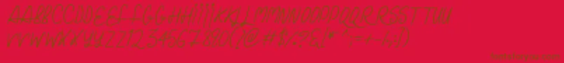 ChristmasCurls Font – Brown Fonts on Red Background