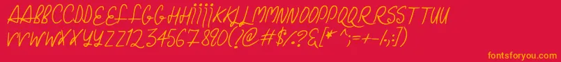 ChristmasCurls Font – Orange Fonts on Red Background