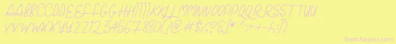 ChristmasCurls Font – Pink Fonts on Yellow Background