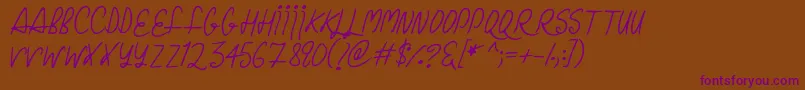 ChristmasCurls Font – Purple Fonts on Brown Background