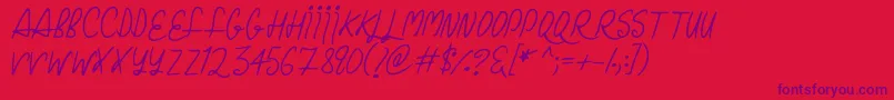 ChristmasCurls Font – Purple Fonts on Red Background