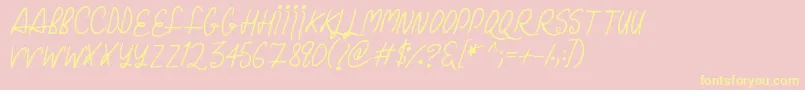 ChristmasCurls Font – Yellow Fonts on Pink Background