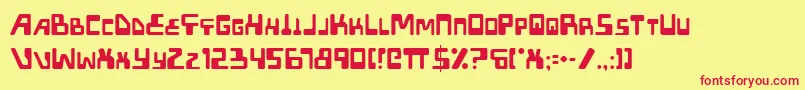 Xped Font – Red Fonts on Yellow Background