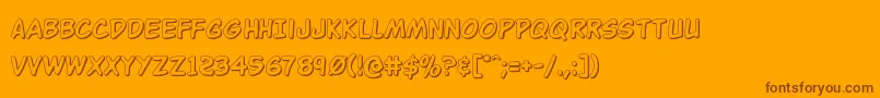 Czcionka Buddychampion3D – brązowe czcionki na pomarańczowym tle