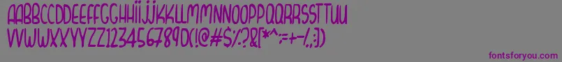 CurvyThins-fontti – violetit fontit harmaalla taustalla