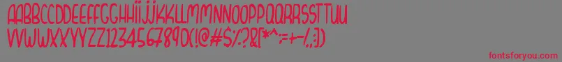 CurvyThins-Schriftart – Rote Schriften auf grauem Hintergrund