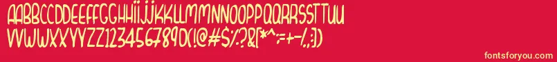 CurvyThins Font – Yellow Fonts on Red Background
