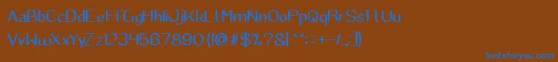 フォントSuperCreative – 茶色の背景に青い文字