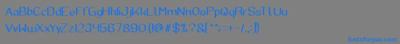 フォントSuperCreative – 灰色の背景に青い文字