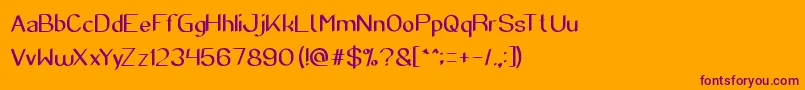 SuperCreative Font – Purple Fonts on Orange Background