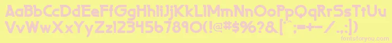 LaperutaflfBold-fontti – vaaleanpunaiset fontit keltaisella taustalla