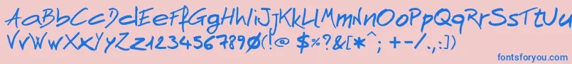 AndnowHandwrite Font – Blue Fonts on Pink Background