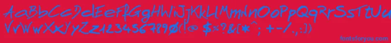 AndnowHandwrite Font – Blue Fonts on Red Background