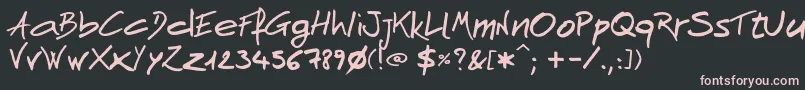 AndnowHandwrite Font – Pink Fonts on Black Background