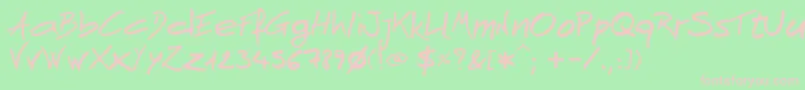 AndnowHandwrite Font – Pink Fonts on Green Background