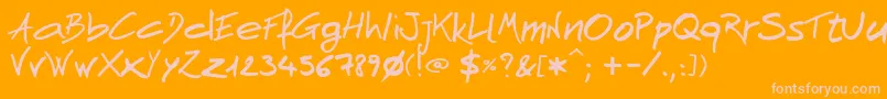 AndnowHandwrite Font – Pink Fonts on Orange Background