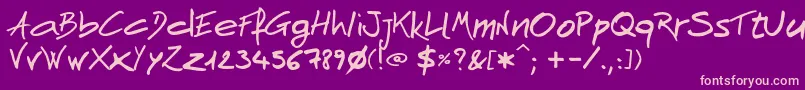 fuente AndnowHandwrite – Fuentes Rosadas Sobre Fondo Morado
