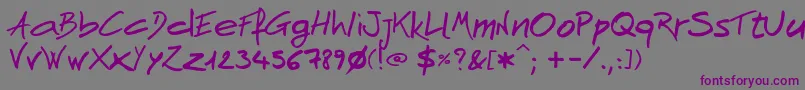 Шрифт AndnowHandwrite – фиолетовые шрифты на сером фоне