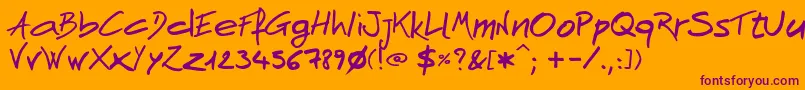 Шрифт AndnowHandwrite – фиолетовые шрифты на оранжевом фоне