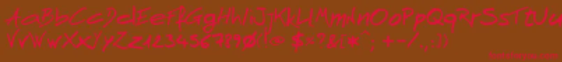 AndnowHandwrite Font – Red Fonts on Brown Background