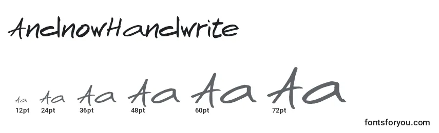 AndnowHandwrite Font Sizes