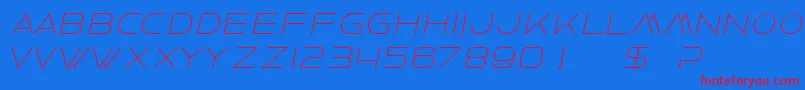 FaxineSkyBolditalic Font – Red Fonts on Blue Background