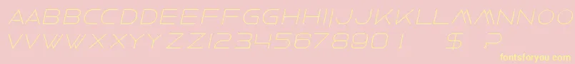 FaxineSkyBolditalic-Schriftart – Gelbe Schriften auf rosa Hintergrund