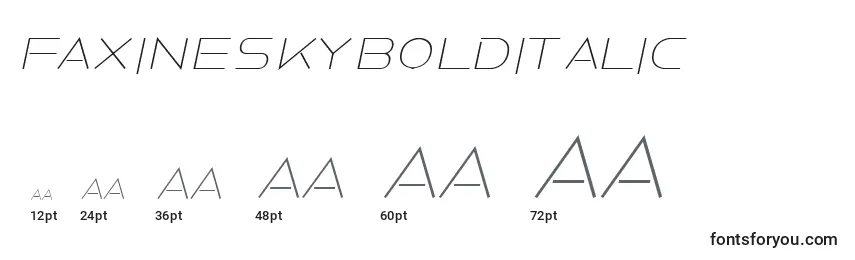 FaxineSkyBolditalic Font Sizes