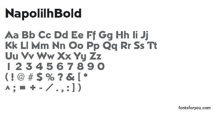 Шрифт NapolilhBold – алфавит, цифры, специальные символы