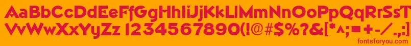 フォントNapolilhBold – オレンジの背景に赤い文字