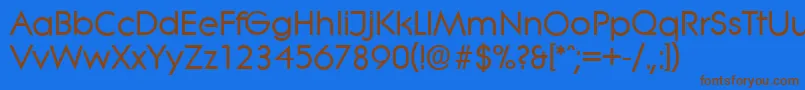 フォントLiteraserialBold – 茶色の文字が青い背景にあります。