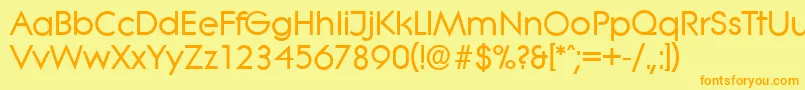 フォントLiteraserialBold – オレンジの文字が黄色の背景にあります。