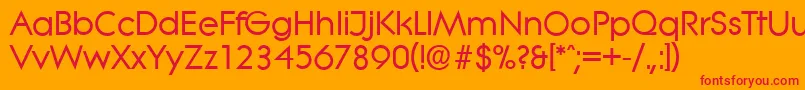 フォントLiteraserialBold – オレンジの背景に赤い文字