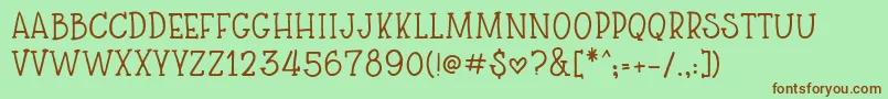 BlueshireRegular Font – Brown Fonts on Green Background