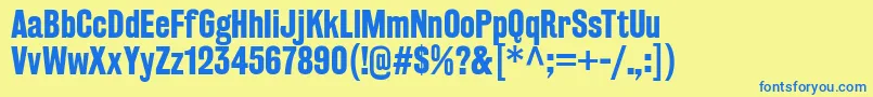 RakeslyBd Font – Blue Fonts on Yellow Background