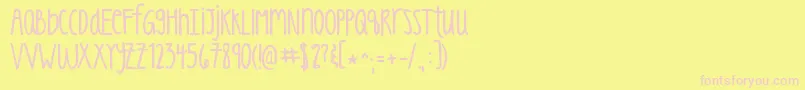 Kgluckoftheirish-Schriftart – Rosa Schriften auf gelbem Hintergrund
